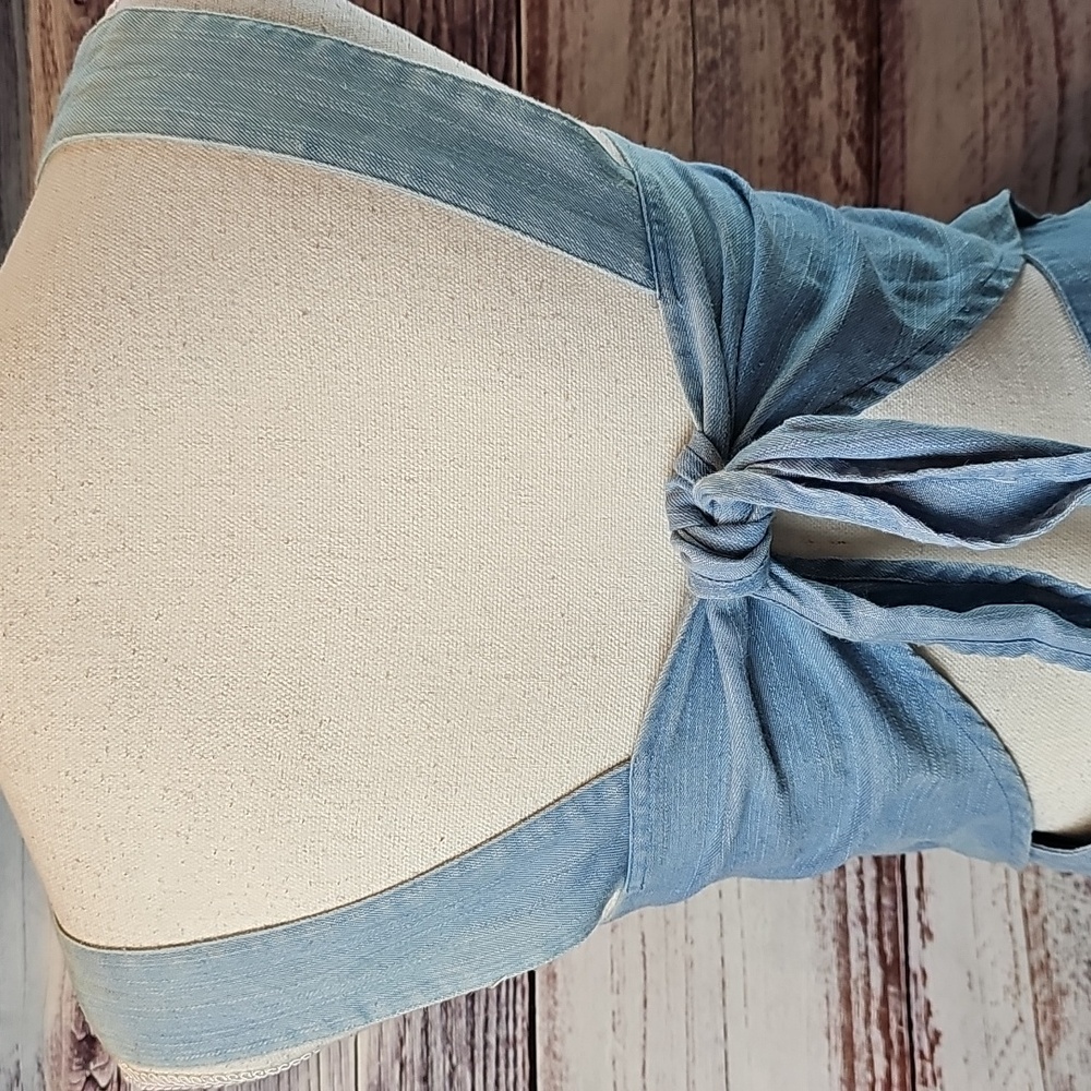 NWT RE:NAMED DENIM BLUE SLEEVELESS TIE BACK JUMPSUIT - Picture 7 of 13
